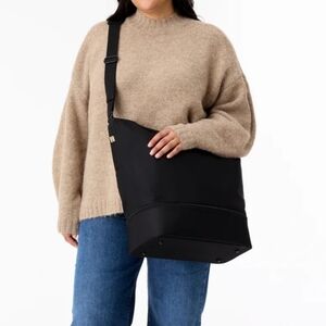 Beis Black Nylon Shoulder Tote